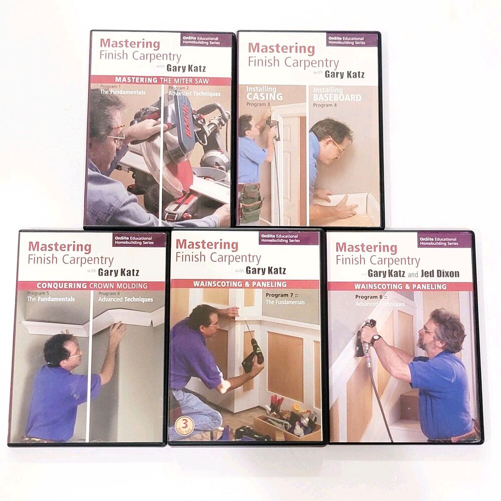 Gary Katz DVD Lot Mastering Finish Carpentry Wainscoting & Paneling Programs 1-8
